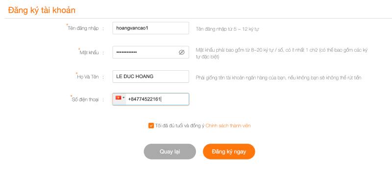 Hướng Dẫn Chi Tiết Đăng Ký PG88 Để Bắt Đầu Trải Nghiệm 4 Buoc 3 Dien thong tin dang ky pg88