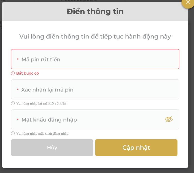 Hướng Dẫn Chi Tiết Quy Trình Rút Tiền PG88 An Toàn, Về Ngay 5 Bước 5: Nhập mã rút tiền