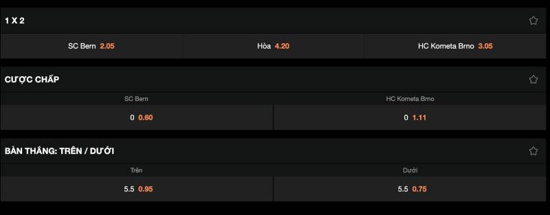Các loại tỷ lệ cược khúc côn cầu tại PG88