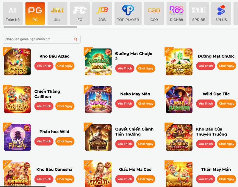Sảnh Game Slot (Máy Đánh Bạc)